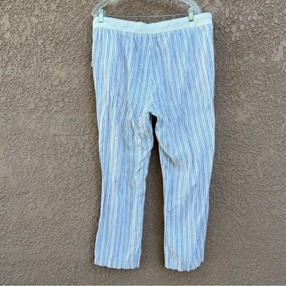 Ellen Tracy Linen Pants with pockets Womens Size XL Striped Comfort Contemporary - Picture 3 of 12